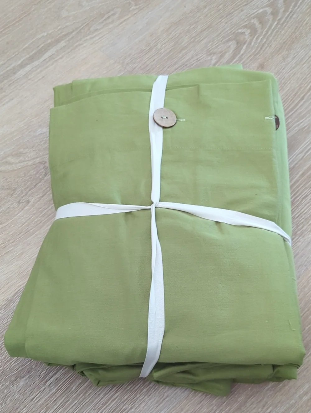 JELLYMONI Cotton Duvet Cover King Size - Green Comforter Cover with Button 100%